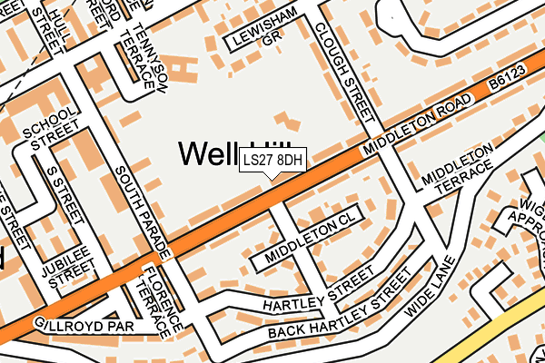 LS27 8DH map - OS OpenMap – Local (Ordnance Survey)