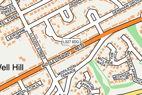 LS27 8DQ map - OS OpenMap – Local (Ordnance Survey)