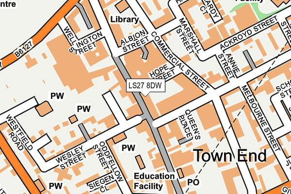 LS27 8DW map - OS OpenMap – Local (Ordnance Survey)