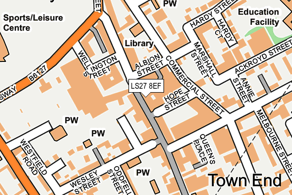 LS27 8EF map - OS OpenMap – Local (Ordnance Survey)