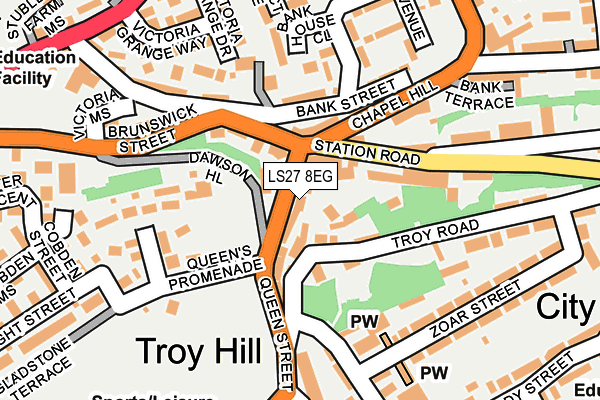 LS27 8EG map - OS OpenMap – Local (Ordnance Survey)