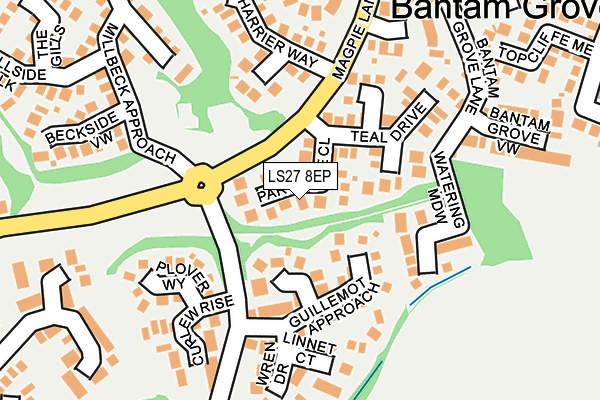 LS27 8EP map - OS OpenMap – Local (Ordnance Survey)