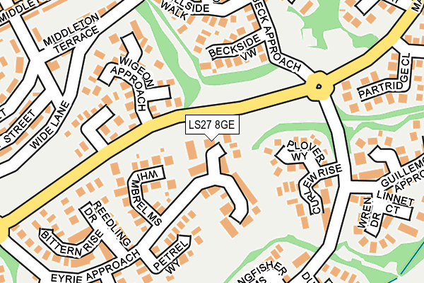 LS27 8GE map - OS OpenMap – Local (Ordnance Survey)