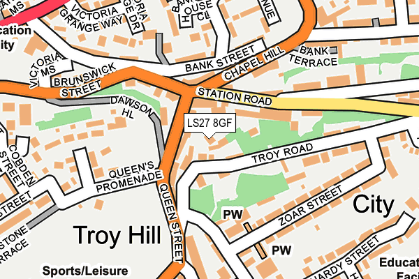 LS27 8GF map - OS OpenMap – Local (Ordnance Survey)