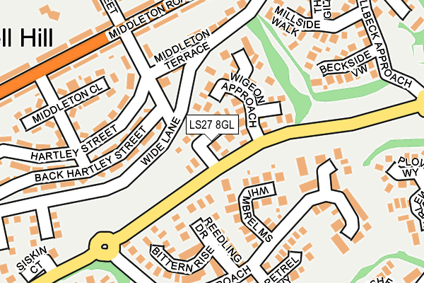 LS27 8GL map - OS OpenMap – Local (Ordnance Survey)
