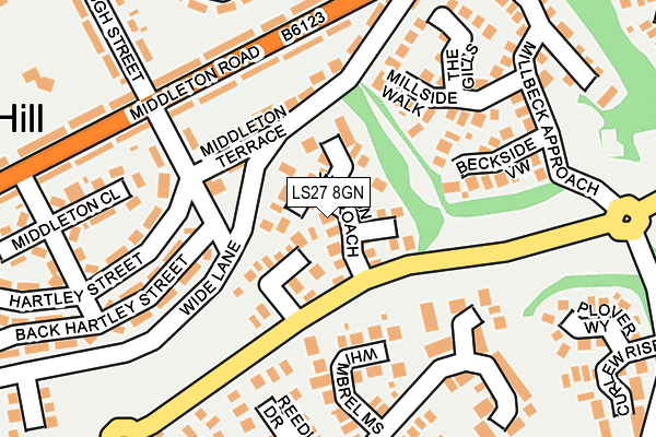 LS27 8GN map - OS OpenMap – Local (Ordnance Survey)