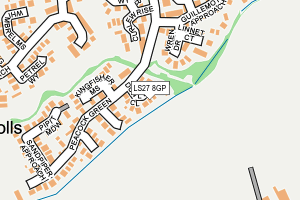 LS27 8GP map - OS OpenMap – Local (Ordnance Survey)