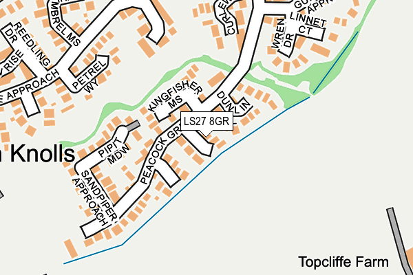 LS27 8GR map - OS OpenMap – Local (Ordnance Survey)