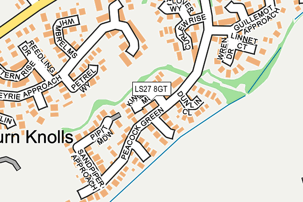 LS27 8GT map - OS OpenMap – Local (Ordnance Survey)