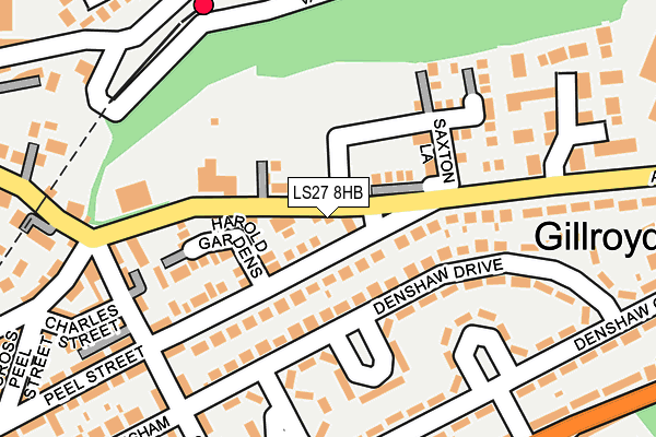 LS27 8HB map - OS OpenMap – Local (Ordnance Survey)