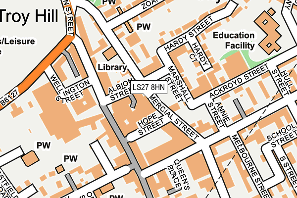 LS27 8HN map - OS OpenMap – Local (Ordnance Survey)