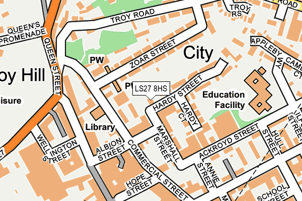 LS27 8HS map - OS OpenMap – Local (Ordnance Survey)