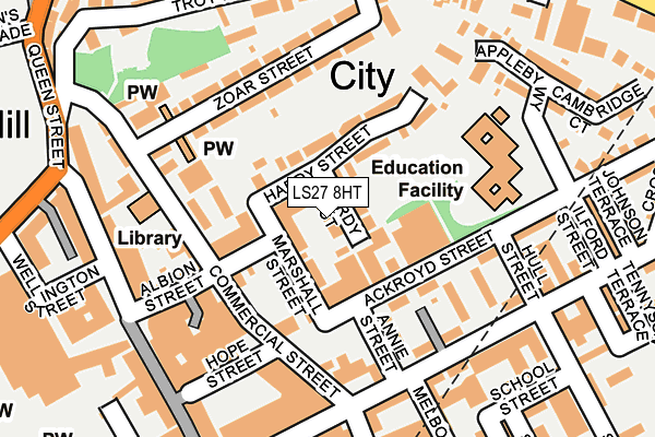 LS27 8HT map - OS OpenMap – Local (Ordnance Survey)