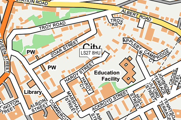 LS27 8HU map - OS OpenMap – Local (Ordnance Survey)