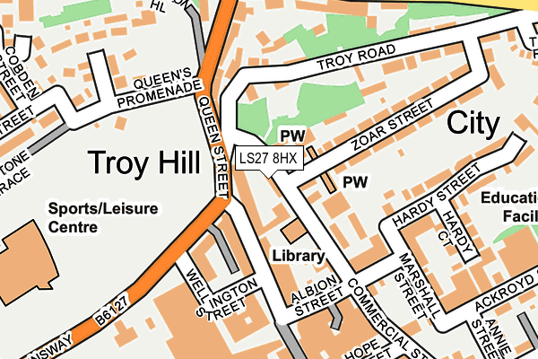 LS27 8HX map - OS OpenMap – Local (Ordnance Survey)