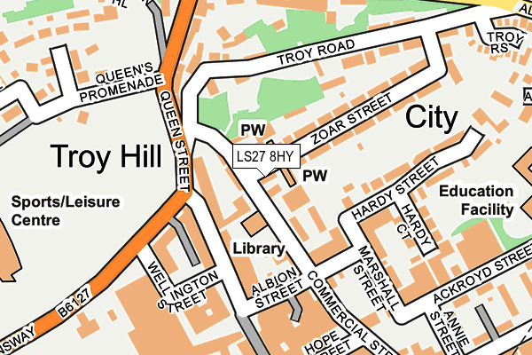 LS27 8HY map - OS OpenMap – Local (Ordnance Survey)