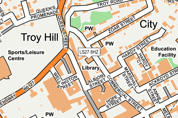 LS27 8HZ map - OS OpenMap – Local (Ordnance Survey)