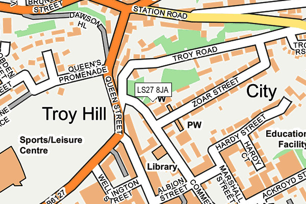 LS27 8JA map - OS OpenMap – Local (Ordnance Survey)