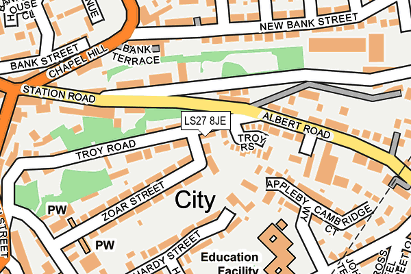 LS27 8JE map - OS OpenMap – Local (Ordnance Survey)
