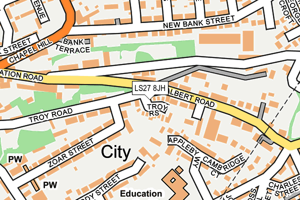 LS27 8JH map - OS OpenMap – Local (Ordnance Survey)