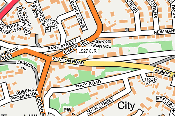 LS27 8JR map - OS OpenMap – Local (Ordnance Survey)