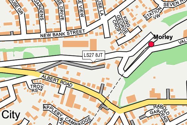 LS27 8JT map - OS OpenMap – Local (Ordnance Survey)