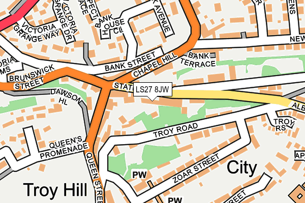 LS27 8JW map - OS OpenMap – Local (Ordnance Survey)