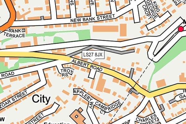 LS27 8JX map - OS OpenMap – Local (Ordnance Survey)
