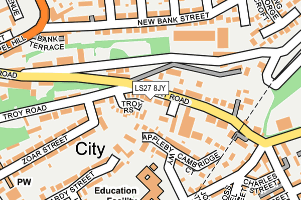 LS27 8JY map - OS OpenMap – Local (Ordnance Survey)