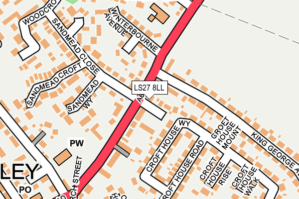LS27 8LL map - OS OpenMap – Local (Ordnance Survey)