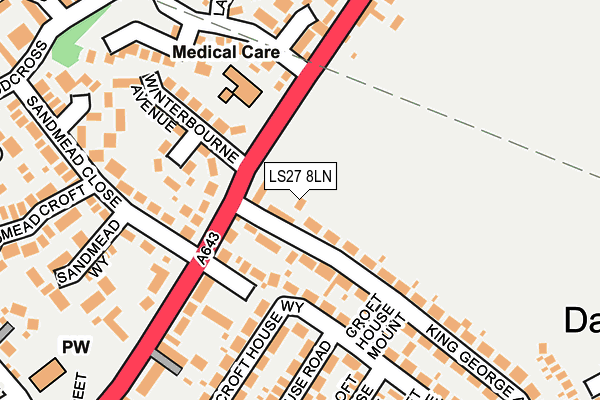 LS27 8LN map - OS OpenMap – Local (Ordnance Survey)