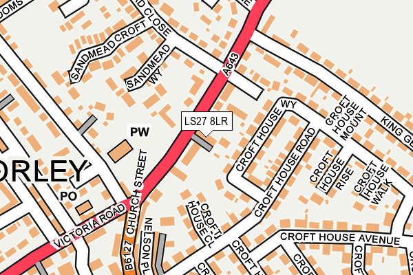 LS27 8LR map - OS OpenMap – Local (Ordnance Survey)