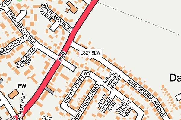 LS27 8LW map - OS OpenMap – Local (Ordnance Survey)