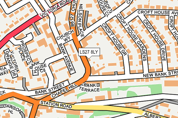 LS27 8LY map - OS OpenMap – Local (Ordnance Survey)