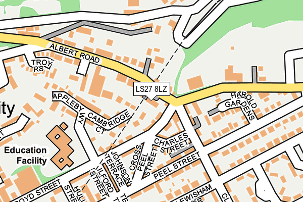LS27 8LZ map - OS OpenMap – Local (Ordnance Survey)