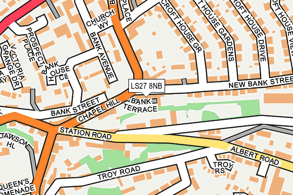 LS27 8NB map - OS OpenMap – Local (Ordnance Survey)