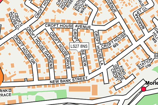 LS27 8NS map - OS OpenMap – Local (Ordnance Survey)