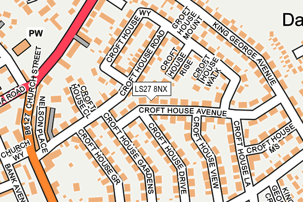 LS27 8NX map - OS OpenMap – Local (Ordnance Survey)