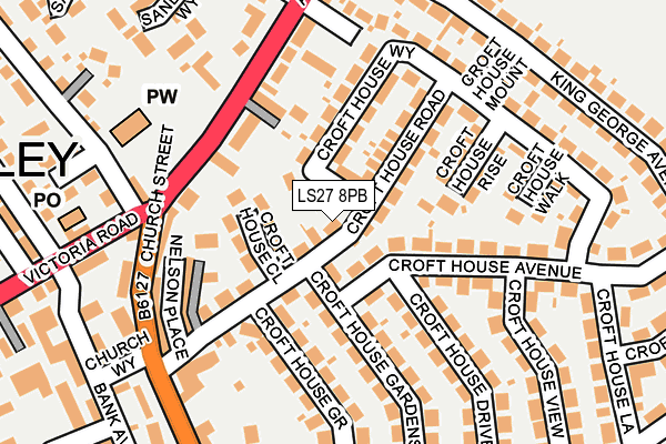 LS27 8PB map - OS OpenMap – Local (Ordnance Survey)