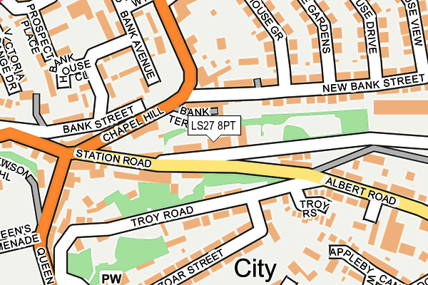 LS27 8PT map - OS OpenMap – Local (Ordnance Survey)