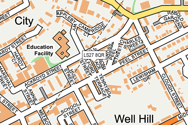 LS27 8QR map - OS OpenMap – Local (Ordnance Survey)