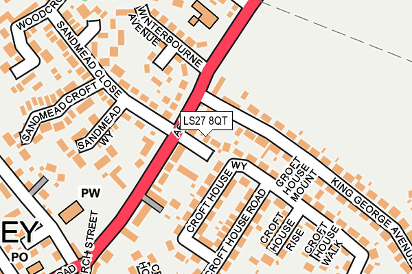 LS27 8QT map - OS OpenMap – Local (Ordnance Survey)