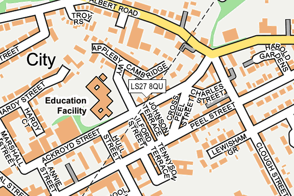 LS27 8QU map - OS OpenMap – Local (Ordnance Survey)