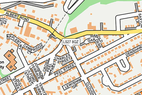 LS27 8QZ map - OS OpenMap – Local (Ordnance Survey)