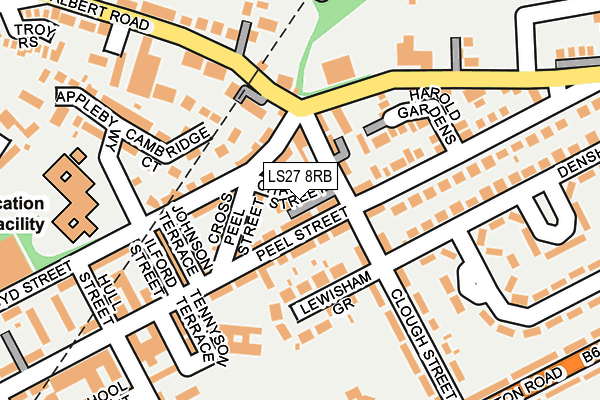 LS27 8RB map - OS OpenMap – Local (Ordnance Survey)