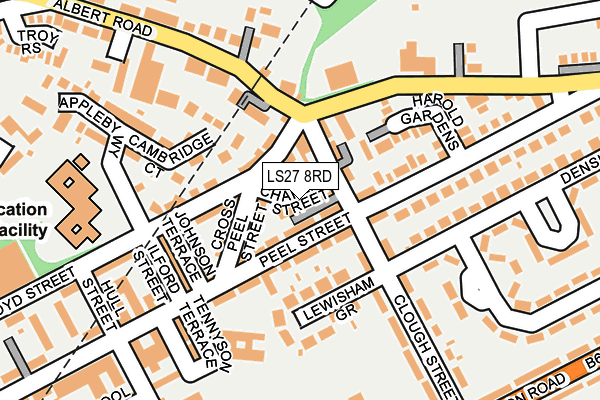 LS27 8RD map - OS OpenMap – Local (Ordnance Survey)
