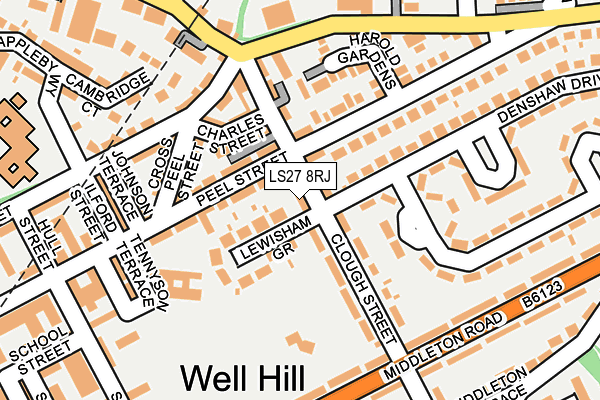 LS27 8RJ map - OS OpenMap – Local (Ordnance Survey)