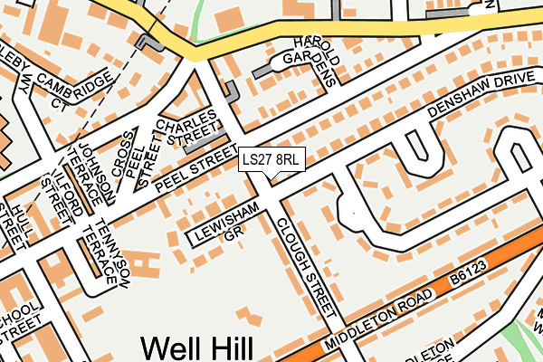 LS27 8RL map - OS OpenMap – Local (Ordnance Survey)