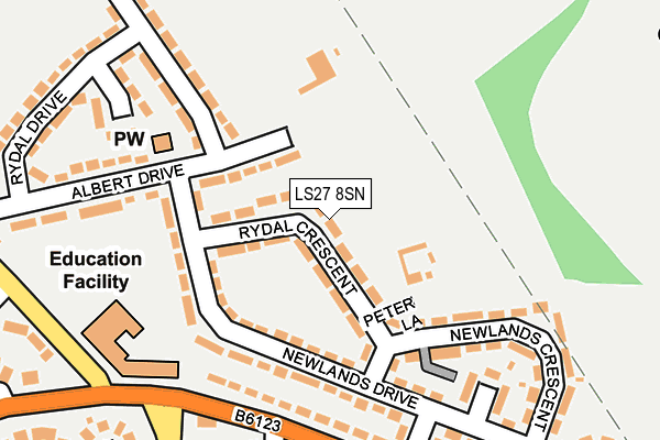 LS27 8SN map - OS OpenMap – Local (Ordnance Survey)