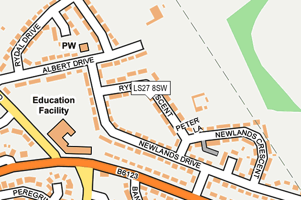 LS27 8SW map - OS OpenMap – Local (Ordnance Survey)